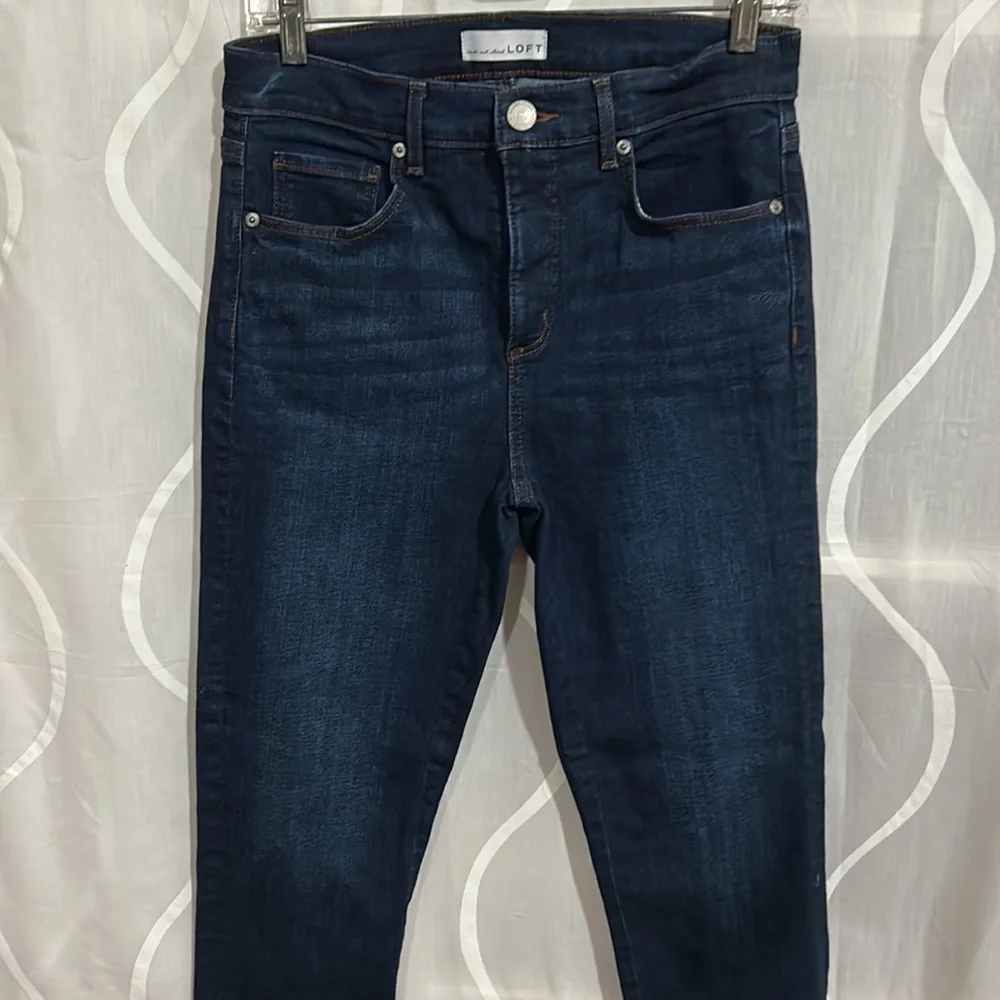 Loft, Blue, Dark Wash, High Rise, Skinny Jeans, Size 4 - Picture 2 of 6